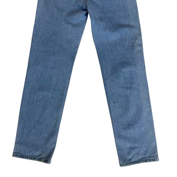 Distressed Faded Denim Mom Jeans Women 26" Waist Wide Leg High Rise Wearable Art - Picture 12 of 16